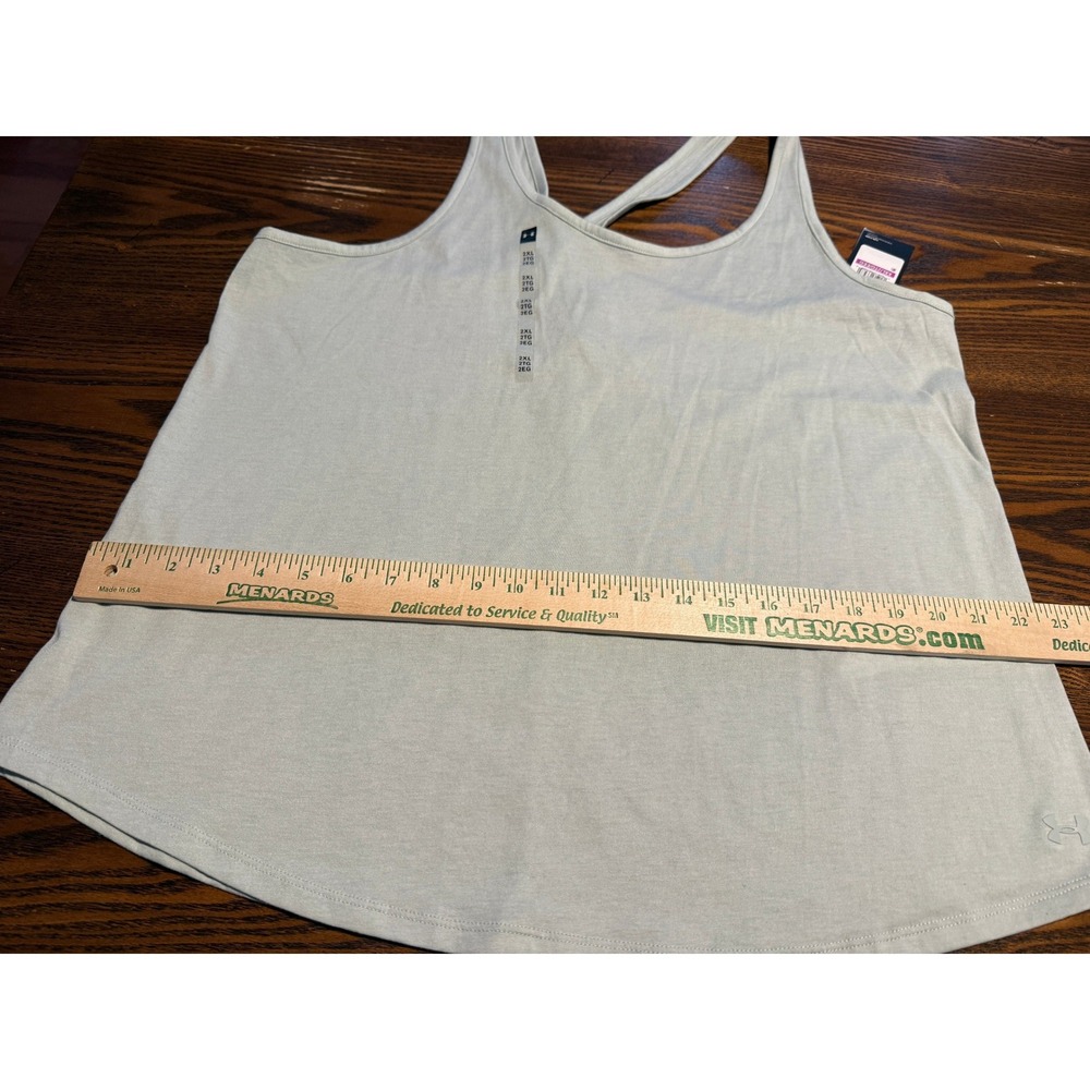 Under Armour HeatGear Loose Tank Top Womens XXL Green Crisscross Back Athleisure - Picture 11 of 16